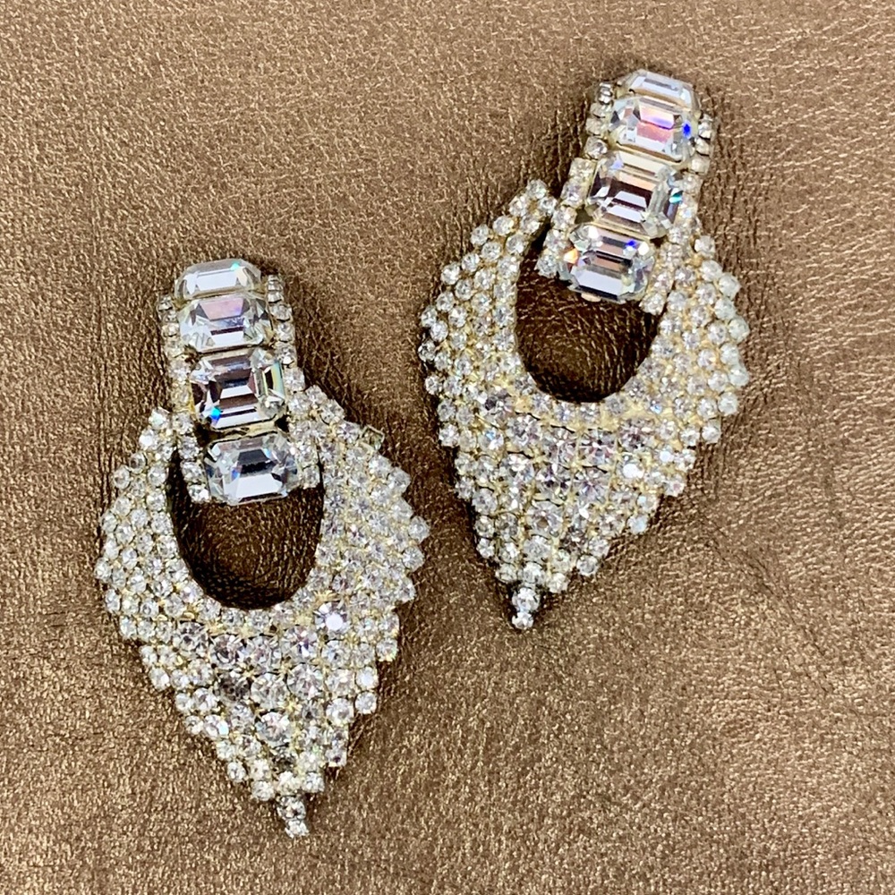 Vintage Crystal Statement Earrings